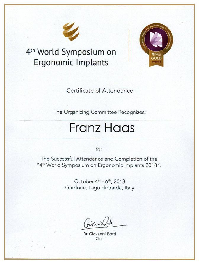 4. Weltkongress für Motiva Ergonomics Implantate am Gardasee