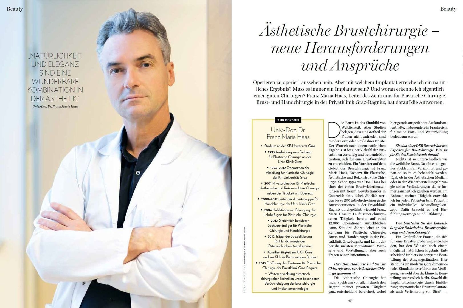 Ästhetische Brustchirurgie – neue Herausforderungen und Ansprüche