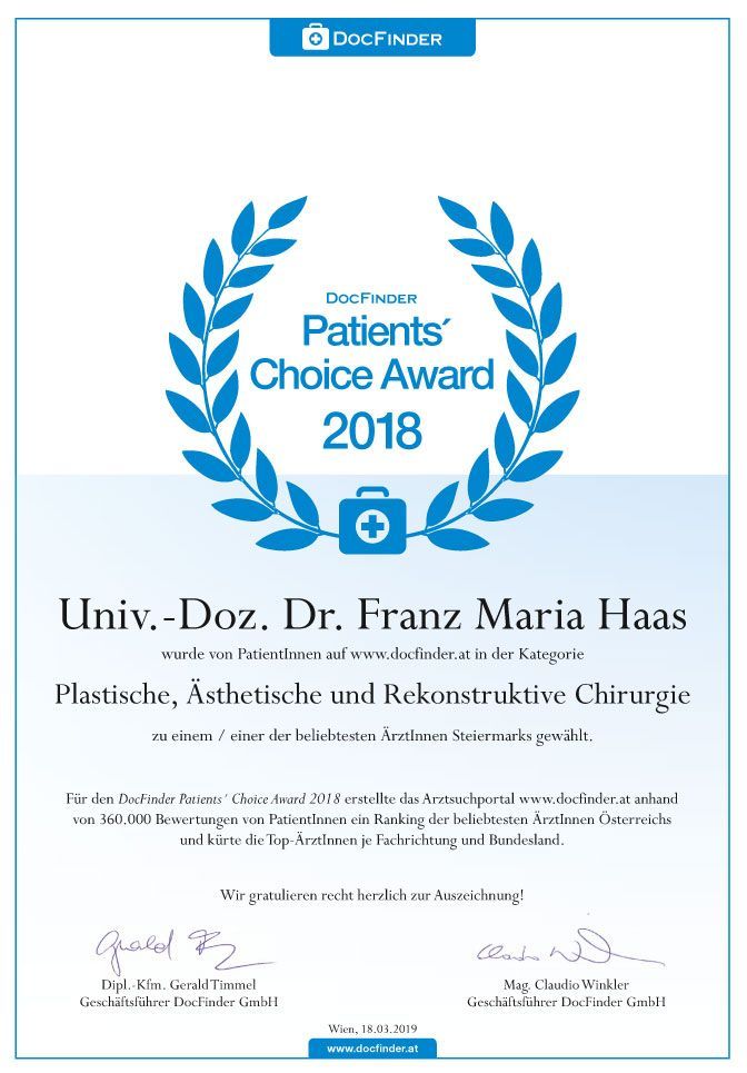 DocFinder Patients Choice Award 2018